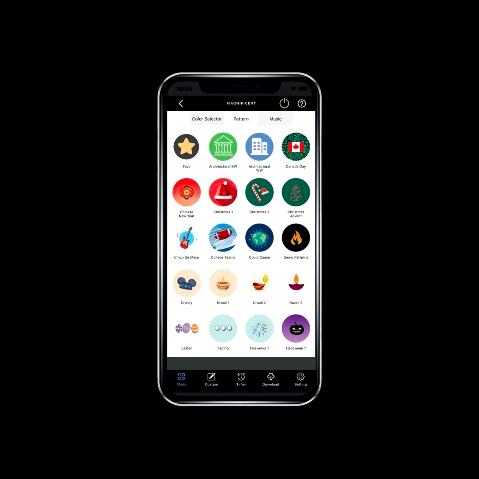 Magnificent Lighting app preset scenes